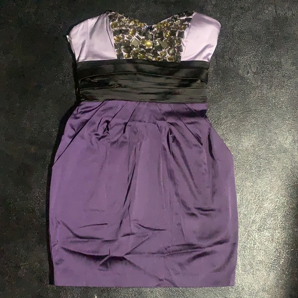 Bebe  Rhinestone Colorblock Dress